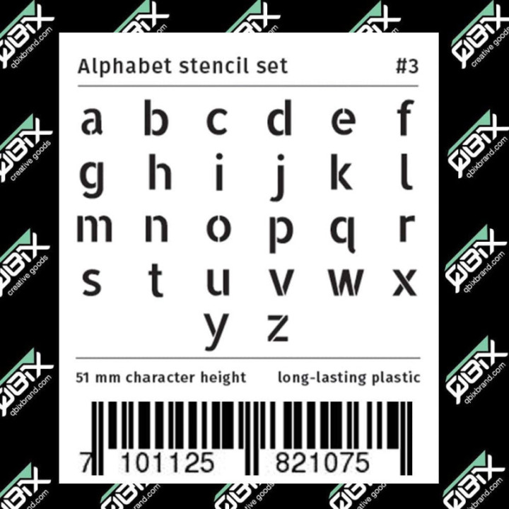 Set de pochoirs 5 cm - Alphabet n°3 - Qbix