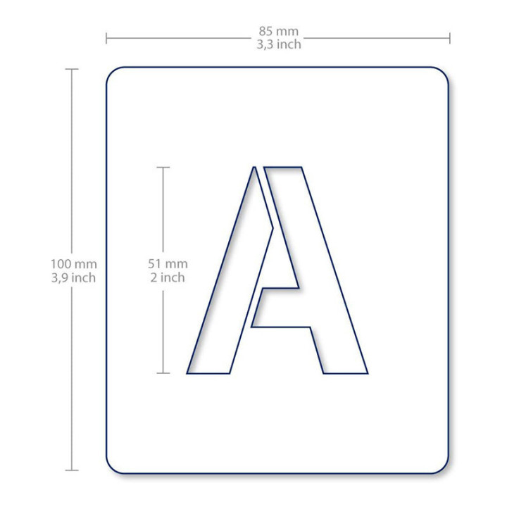 Set de pochoirs 5 cm - Alphabet n°1 - Qbix