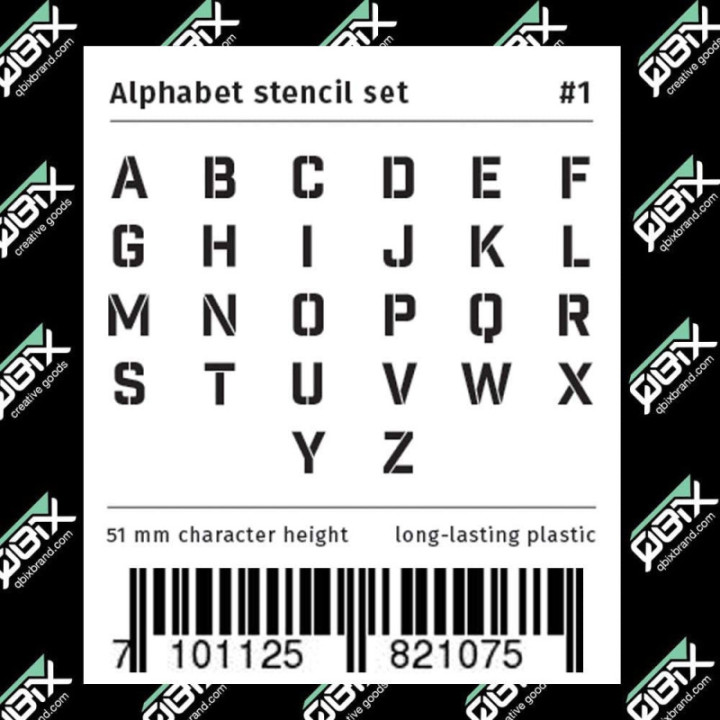 Set de pochoirs 5 cm - Alphabet n°1 - Qbix