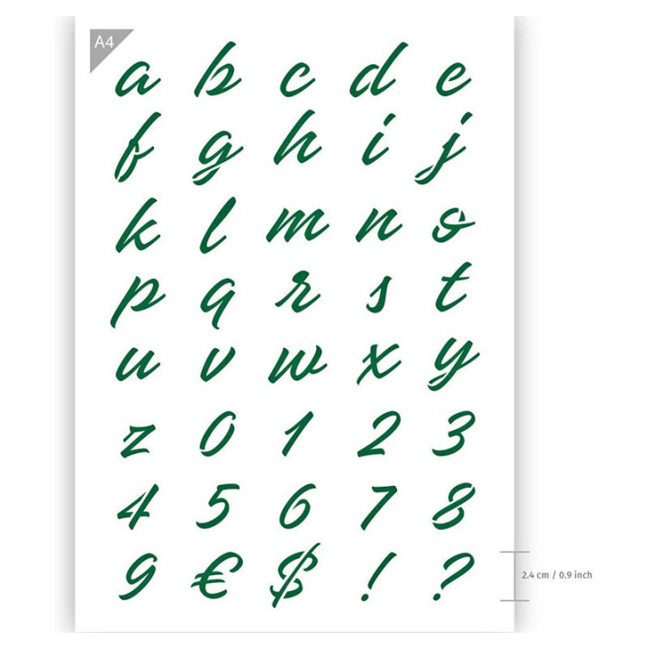 Pochoirs A4 Lettres et Chiffres - Ecriture décorative - Qbix