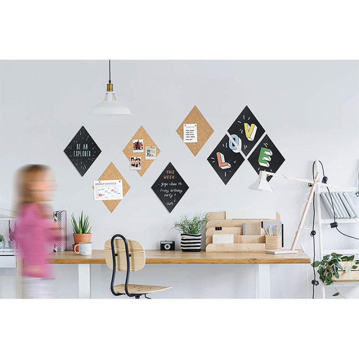 Silhouette mural ardoise et liège - diamond -Securit