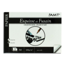 Bloc - Esquisse - Fusain - A6 - 50 feuilles - 100g - AMT - Beaux-arts
