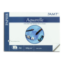 Bloc - Aquarelle - A6 - 10,5 X 14,8Cm - 12 Feuilles - 300G/M2- Amt