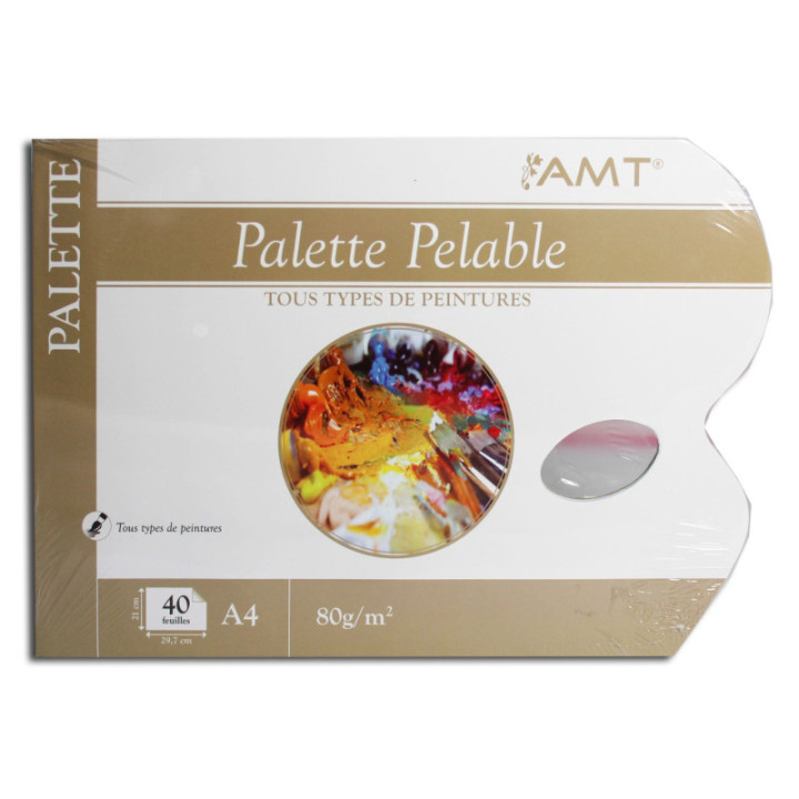 Palette pelable - Pour mélange de peinture - A4 - 40 feuilles - AMT