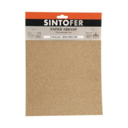 Lot de 3 feuilles abrasives ponçage à sec grain n°60 SINTO