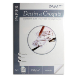 Bloc - Dessin - Croquis - A3 - 30 feuilles - 150g - Amt