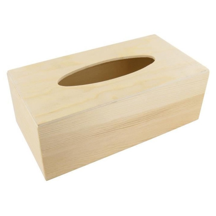 Boite à mouchoirs - Bois - A décorer - 28 x 14 x 7 cm