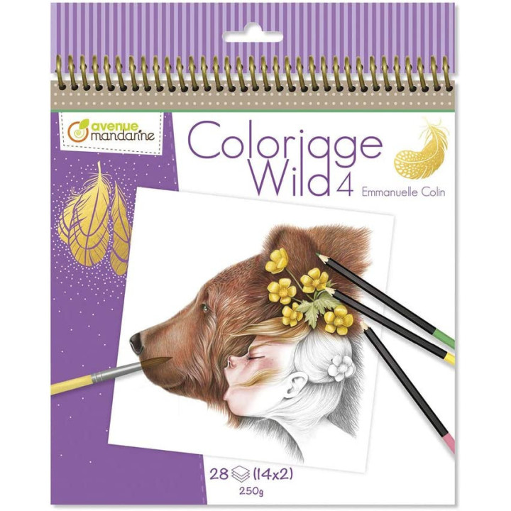 Carnet de coloriage Wild 4 Avenue Mandarine pages imprimées