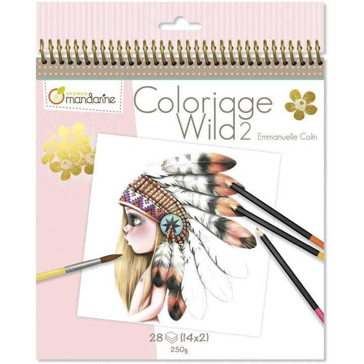 Carnet de coloriage Wild 2 Avenue Mandarine pages imprimées