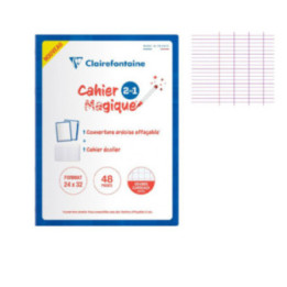 Cahier - 17x22(cm) - Grands carreaux - 48 pages - couverture en carton - sans spirale - Clairefontaine