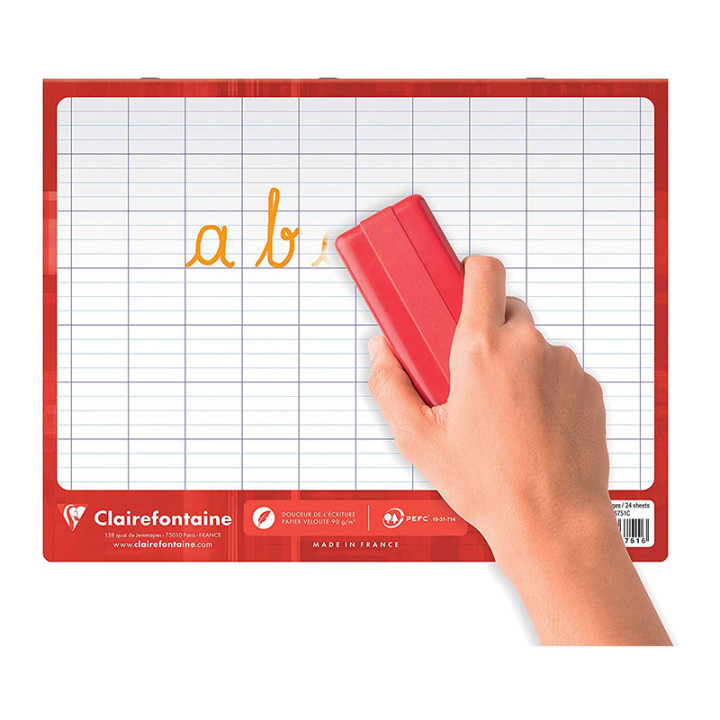 Cahier - 17x22(cm) - Grands carreaux - 48 pages - couverture en carton - sans spirale - Clairefontaine