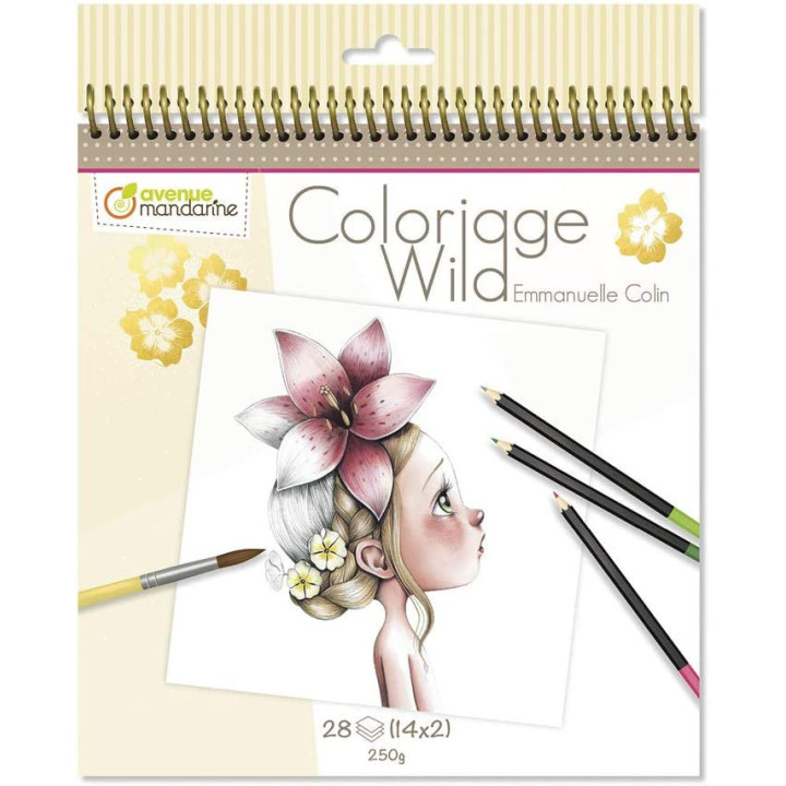 Carnet de coloriage Wild Avenue Mandarine pages imprimées