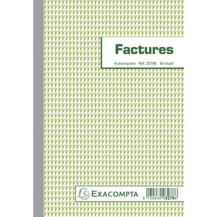 Facturier - Dupli - Autocopiants - A5 - 50 feuilles - Exacompta - 3278E
