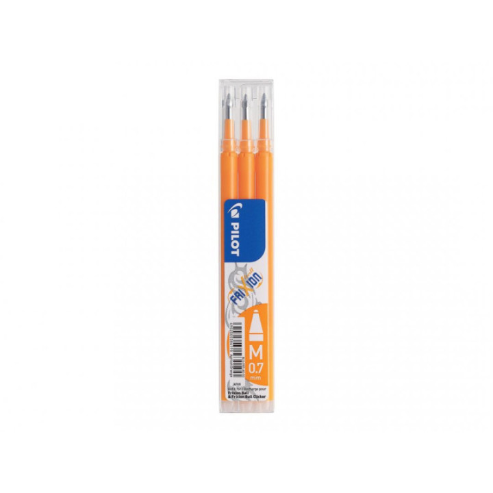 Lot de 3 recharges FriXion pointe moyenne 0,7mm orange Pilot