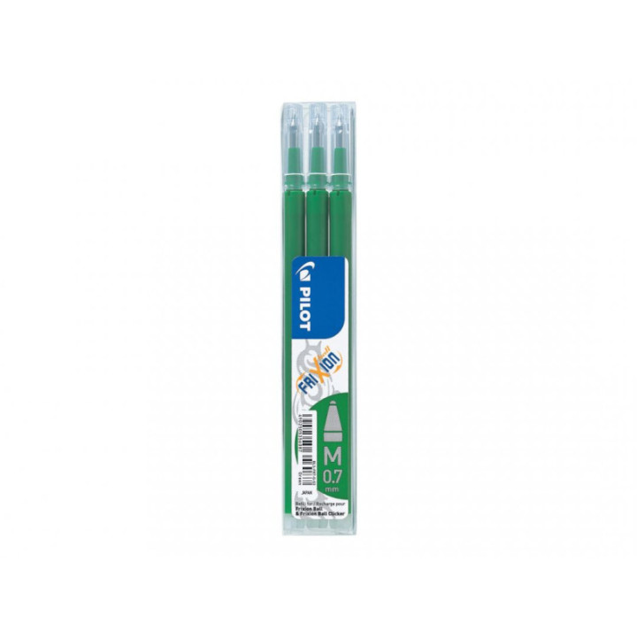 Lot de 3 recharges FriXion pointe moyenne 0,7mm vert Pilot