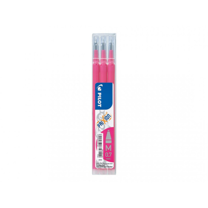Lot de 3 recharges FriXion pointe moyenne 0,7mm rose Pilot