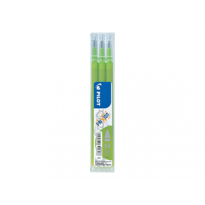 Lot de 3 recharges FriXion pointe moyenne 0,7mm citron vert Pilot