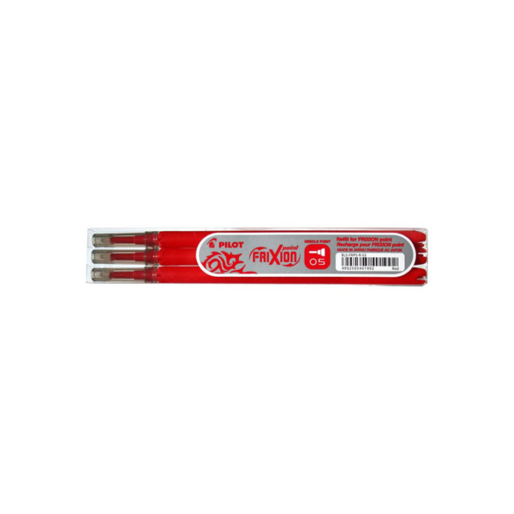 Lot de 3 recharges FriXion pointe fine 0,5mm rouge Pilot