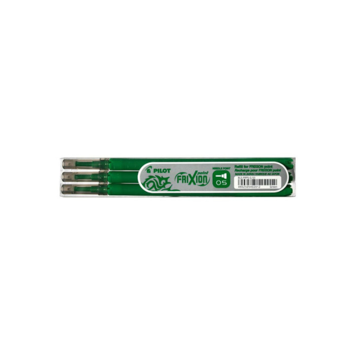 Lot de 3 recharges FriXion pointe fine 0,5mm vert Pilot