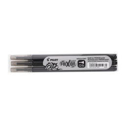 Lot de 3 recharges FriXion pointe fine 0,5mm noir Pilot