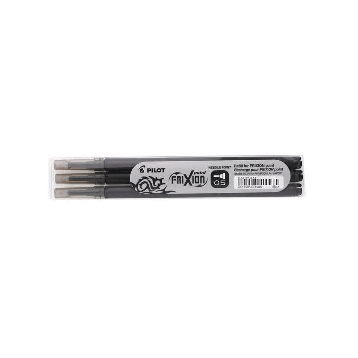 Lot de 3 recharges FriXion pointe fine 0,5mm noir Pilot