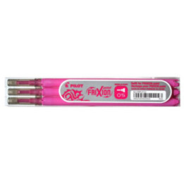 Lot de 3 recharges FriXion pointe fine 0,5mm rose Pilot
