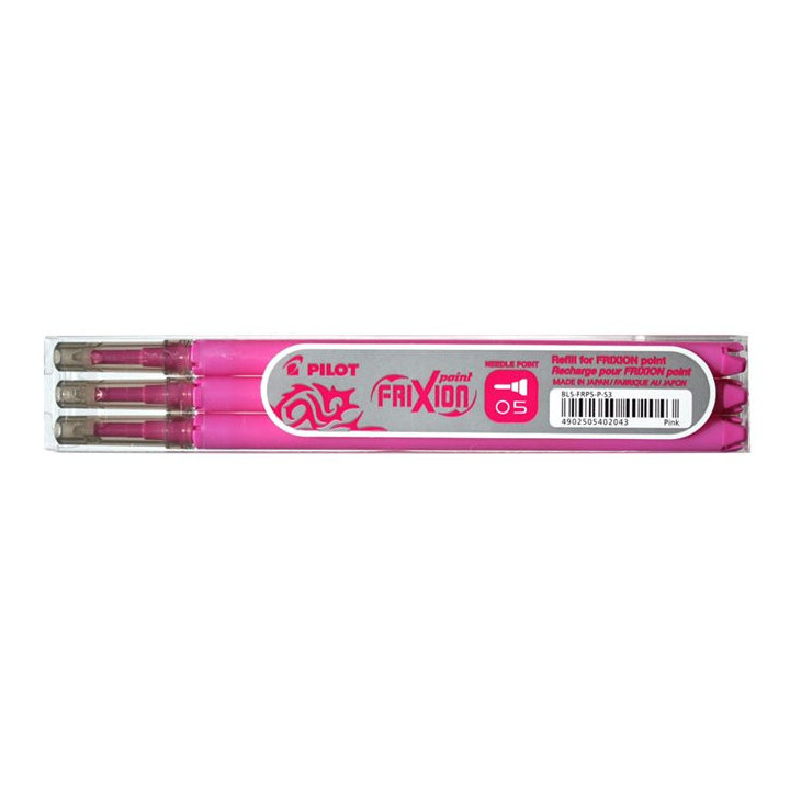 Lot de 3 recharges FriXion pointe fine 0,5mm rose Pilot