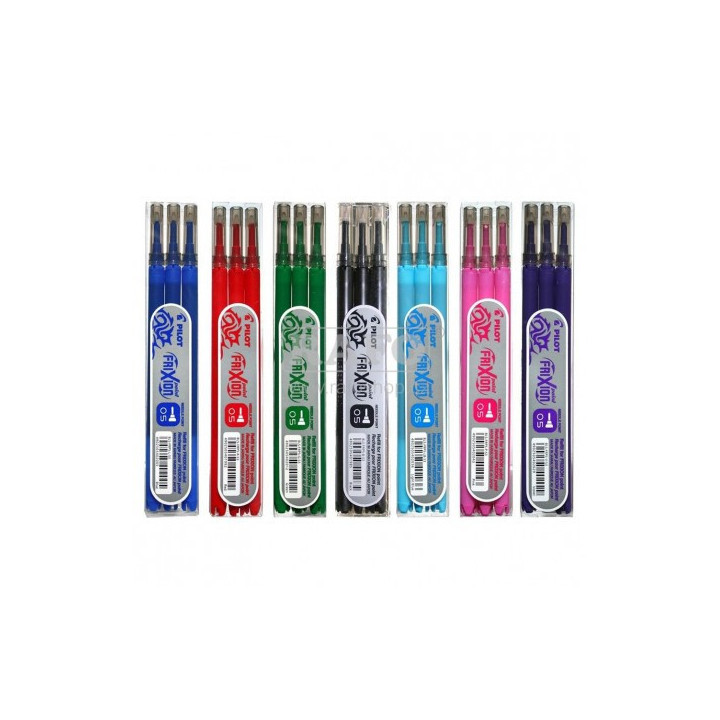 Lot de 3 recharges FriXion pointe fine 0,5mm rose Pilot