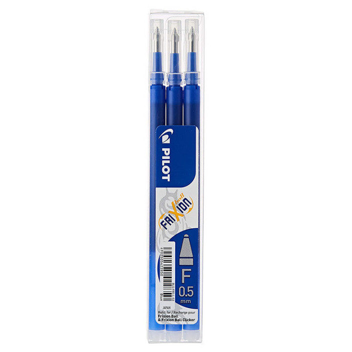 Lot de 3 recharges FriXion Ball pointe fine 0,5mm bleu Pilot