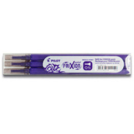 Lot de 3 recharges FriXion pointe fine 0,5mm violet Pilot