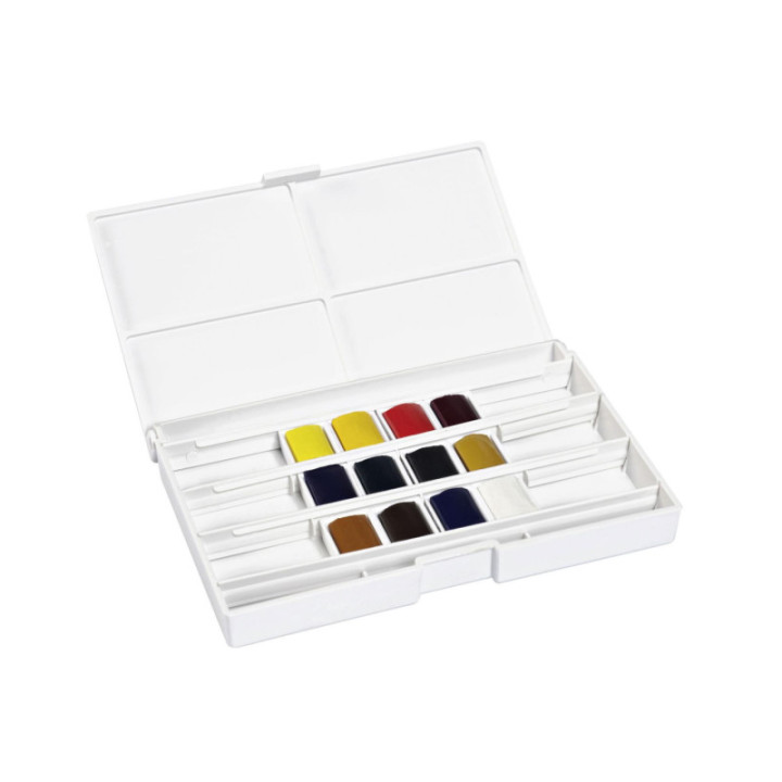 Boîte De 12 Demi-Godets Aquarelle Fine - Lefranc Bourgeois