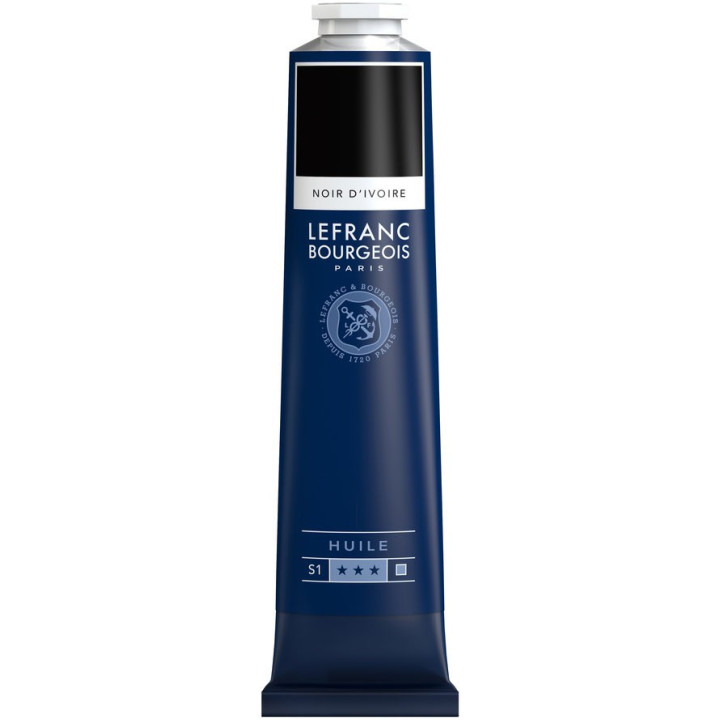 Peinture à l'huile - Noir d'ivoire - 269 - Fine - Lefranc Bourgeois - Tube 150ml