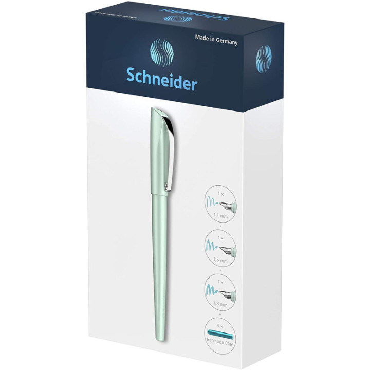 Stylo plume de calligraphie 3 épaisseurs de plumes avec cartouches Schneider Callissima