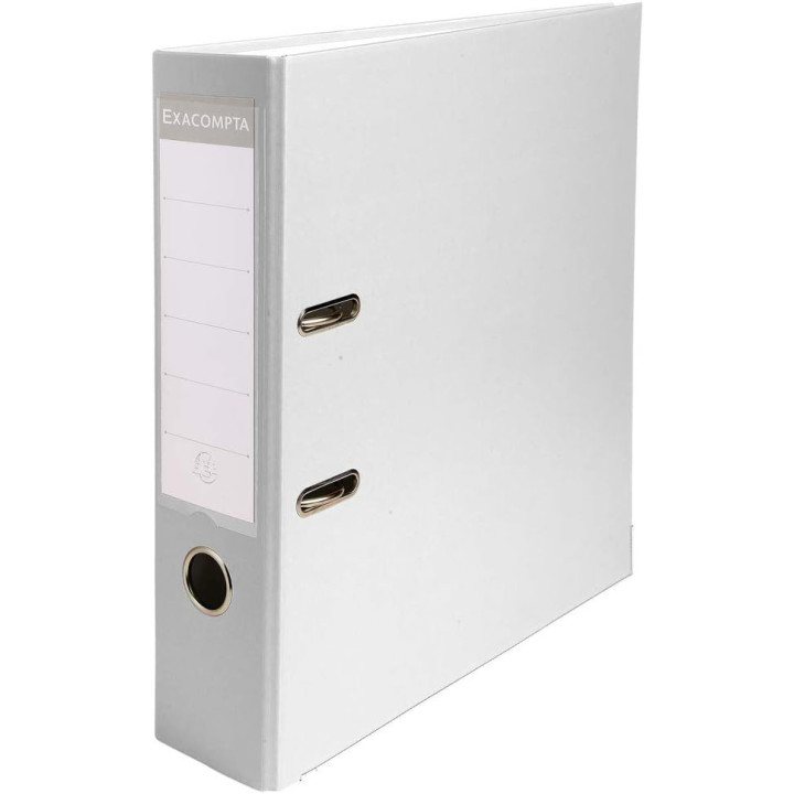 Classeur à levier - Blanc - Dos large - 75mm - 2 anneaux - Exacompta