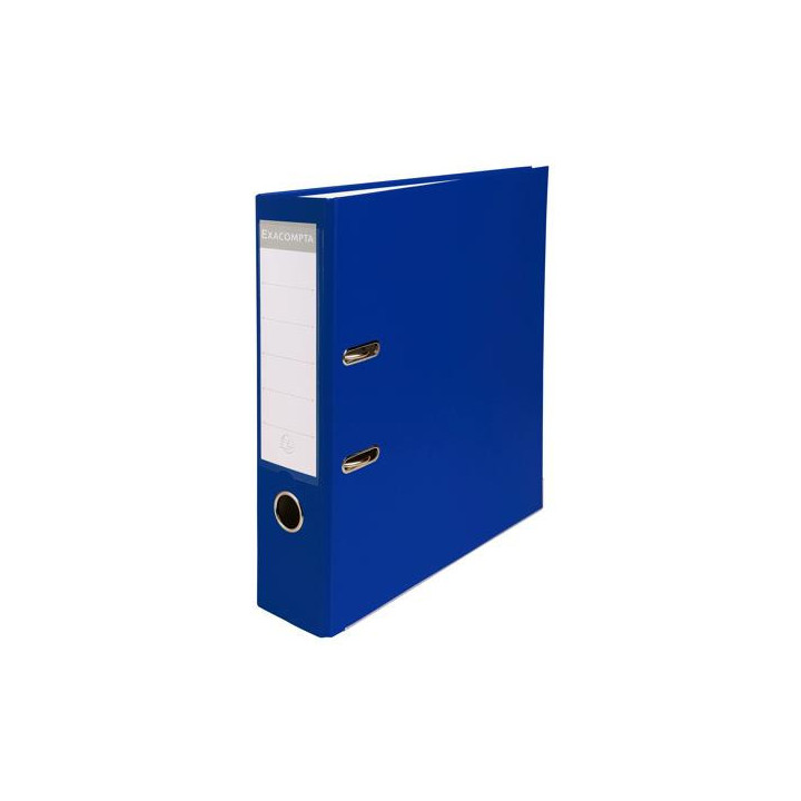 Classeur à levier - Bleu foncé - Dos large - 75mm - 2 anneaux - Exacompta