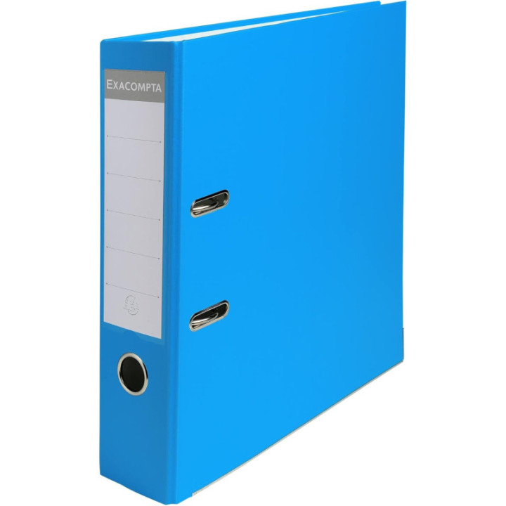 Classeur à levier - Bleu clair - Dos large - 75mm - 2 anneaux - Exacompta