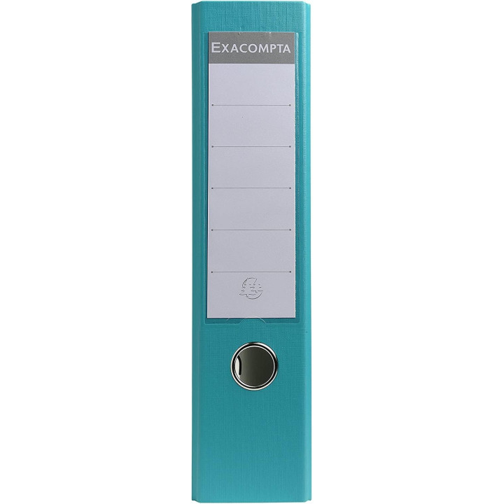 Classeur à levier - Turquoise - Dos large - 75mm - 2 anneaux - Exacompta