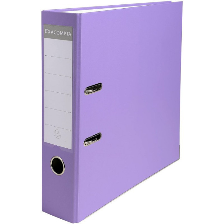 Classeur à levier - Lilas - Dos large - 75mm - 2 anneaux - Exacompta