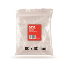100 Sachets plastiques 60x80mm fermeture zip Apli