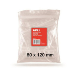 100 Sachets plastiques 80x120mm fermeture zip Apli