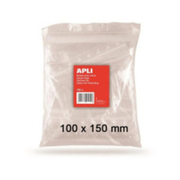 100 Sachets plastiques 100x150mm fermeture zip Apli
