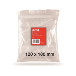 100 Sachets plastiques 120x180mm fermeture zip Apli