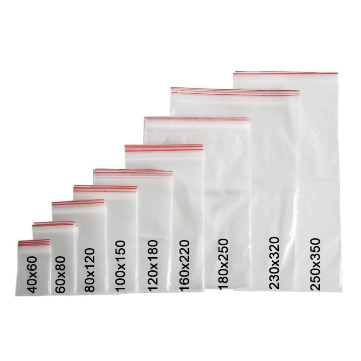 100 Sachets plastiques 250x350mm fermeture zip Apli
