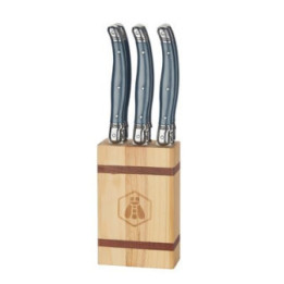 Bloc de 6 couteaux Laguiole avec manche en plastique
