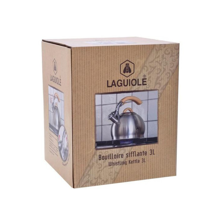 Bouilloire sifflante en inox Laguiole capacité de 3L