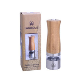 Moulin électrique en bambou pour sel poivre épices Laguiole