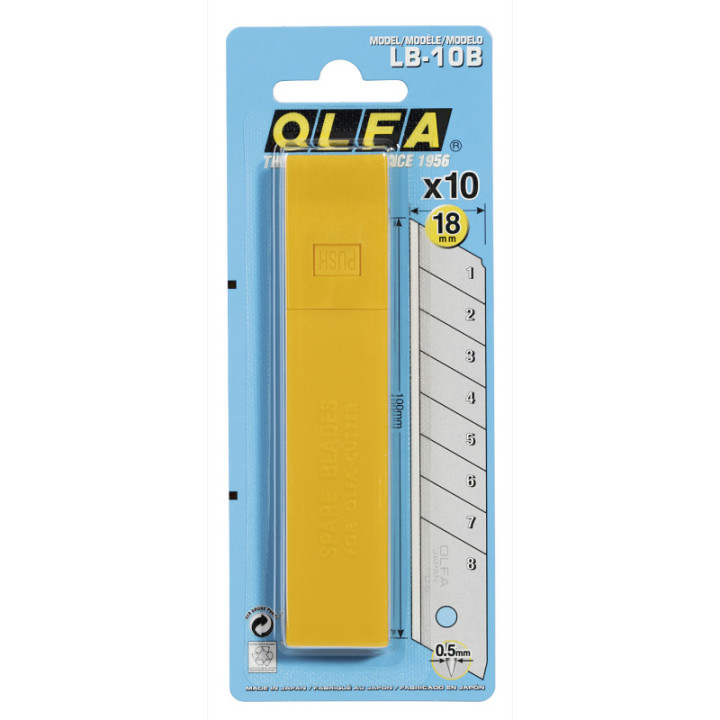 Etui de 10 lames de cutter 18mm LB-10B OLFA