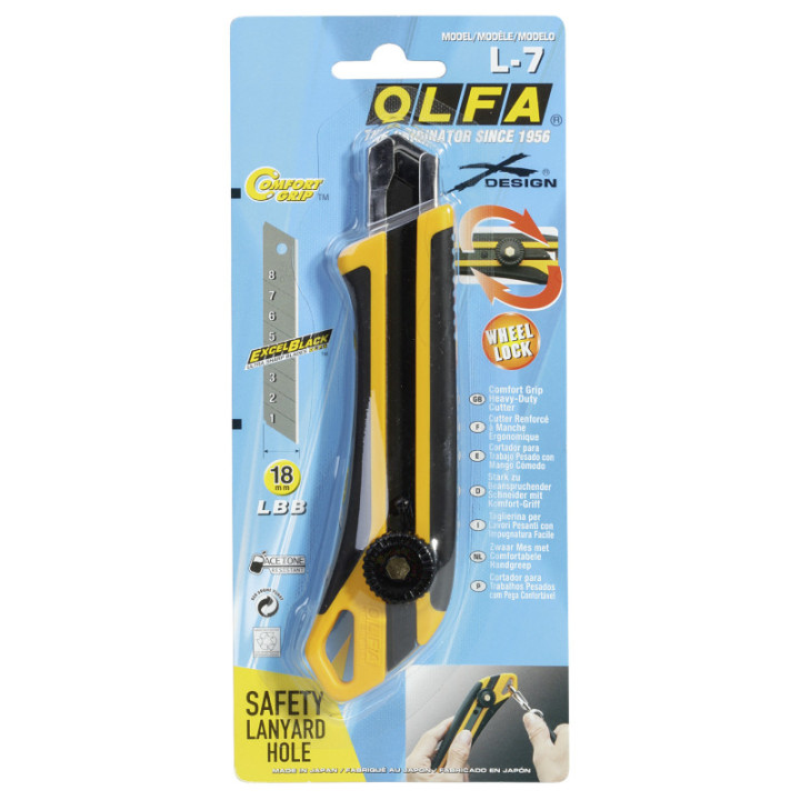 Cutter OLFA X-Design L7 anti-chutes lame de 18 mm