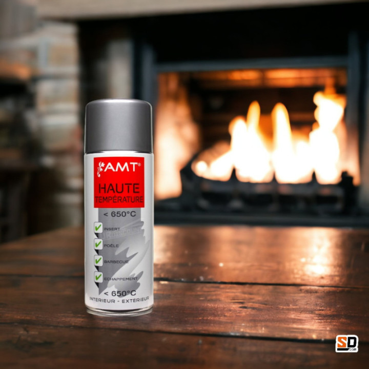 Peinture aérosol haute température gris AMT