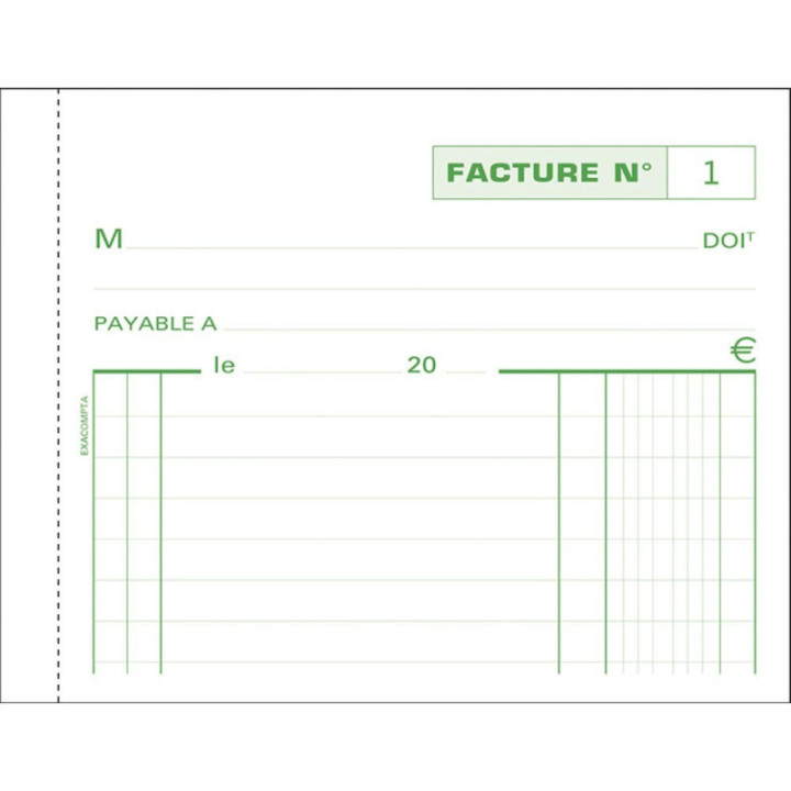 Facturier - Dupli - Autocopiants - 10,5x13,5cm - 50 feuilles - Exacompta - 13274E